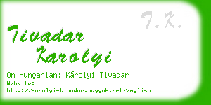 tivadar karolyi business card